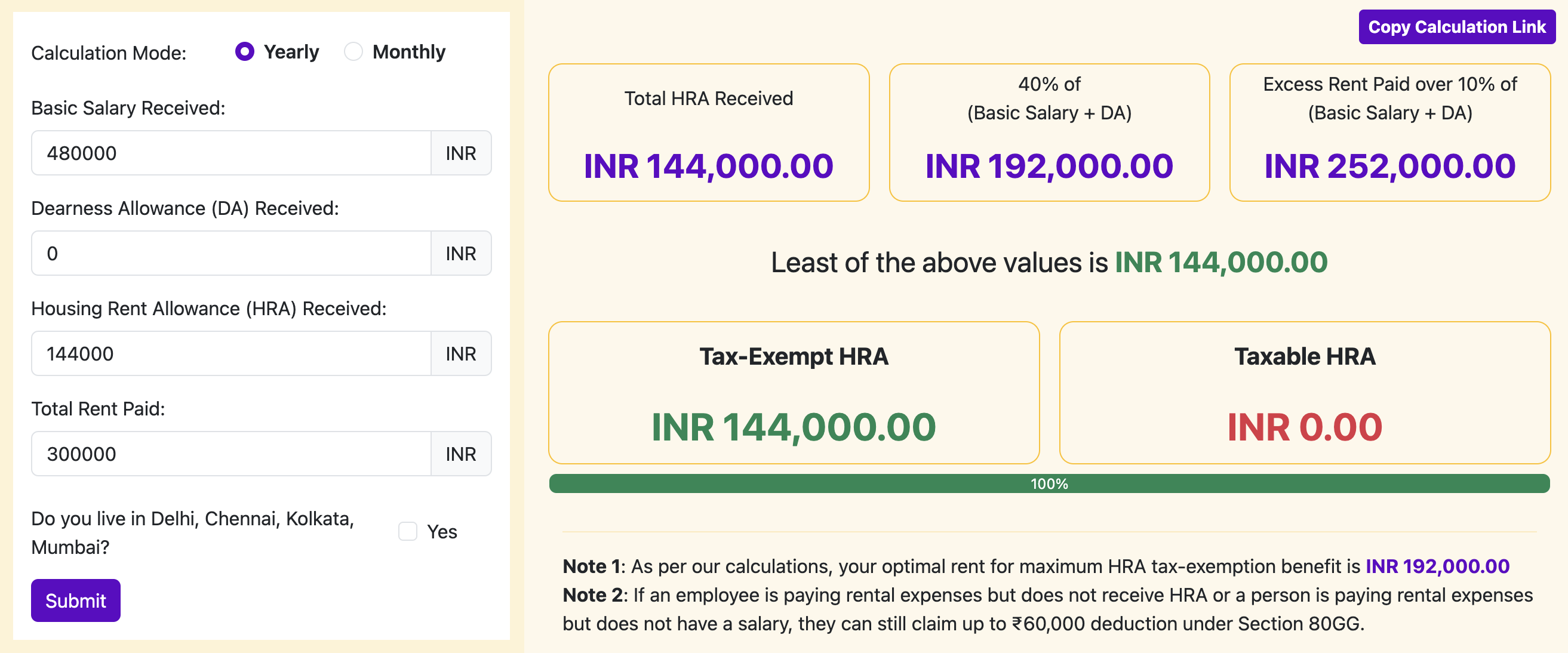 Online HRA Calculator Easy HRA Calculator